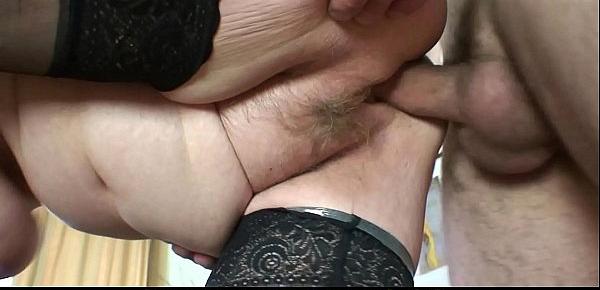  Hairy old mature double fuck